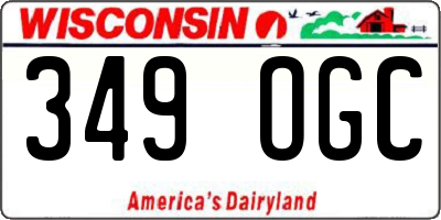 WI license plate 349OGC