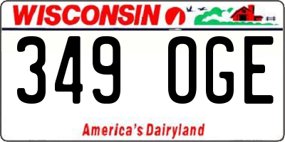 WI license plate 349OGE