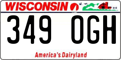 WI license plate 349OGH