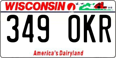 WI license plate 349OKR