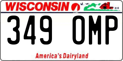WI license plate 349OMP