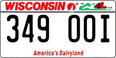 WI license plate 349OOI