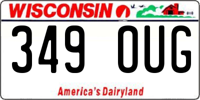 WI license plate 349OUG