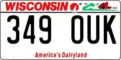 WI license plate 349OUK