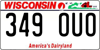 WI license plate 349OUO