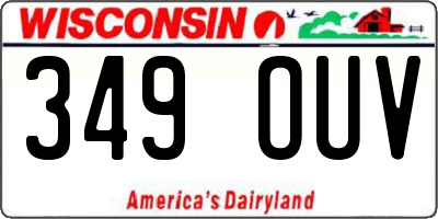 WI license plate 349OUV