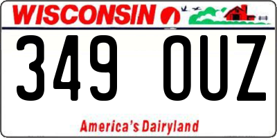 WI license plate 349OUZ