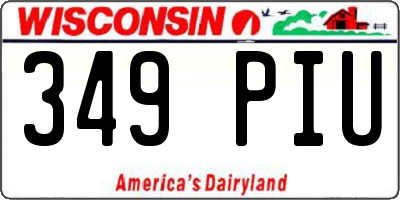 WI license plate 349PIU