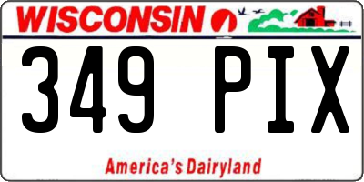 WI license plate 349PIX