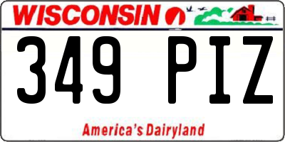WI license plate 349PIZ