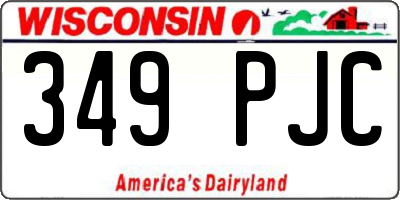 WI license plate 349PJC