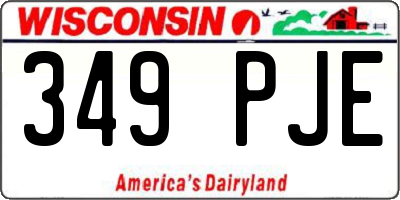 WI license plate 349PJE