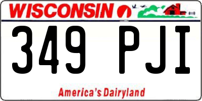 WI license plate 349PJI