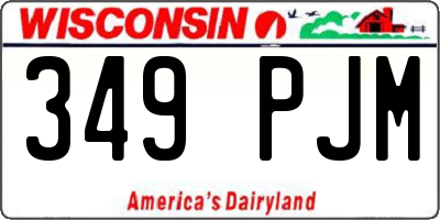 WI license plate 349PJM