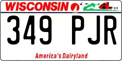 WI license plate 349PJR