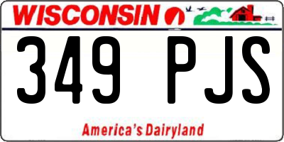 WI license plate 349PJS