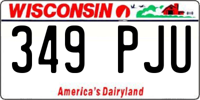WI license plate 349PJU