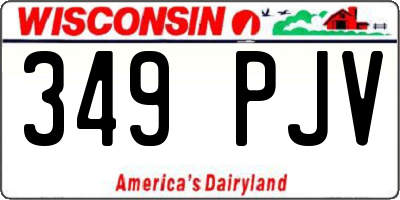 WI license plate 349PJV