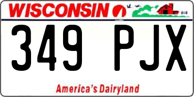 WI license plate 349PJX