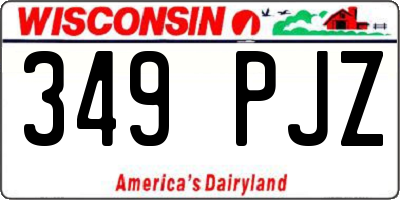 WI license plate 349PJZ