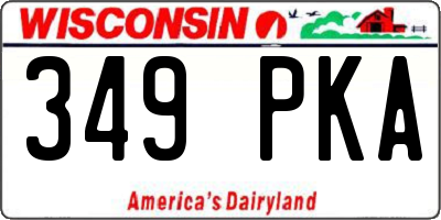 WI license plate 349PKA