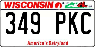 WI license plate 349PKC