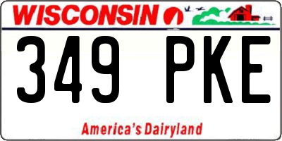WI license plate 349PKE