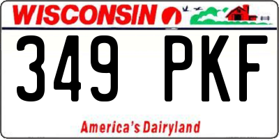 WI license plate 349PKF