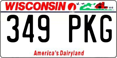 WI license plate 349PKG