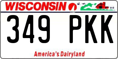 WI license plate 349PKK