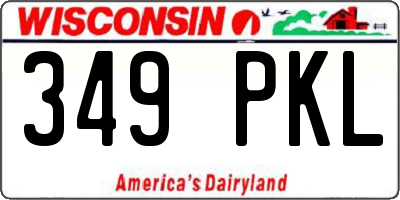 WI license plate 349PKL