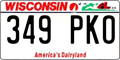 WI license plate 349PKO
