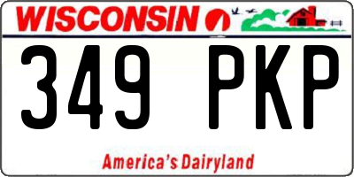 WI license plate 349PKP