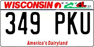 WI license plate 349PKU