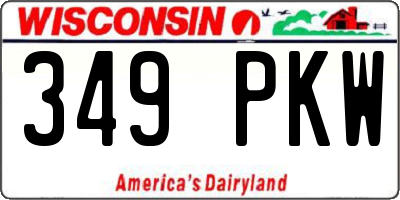 WI license plate 349PKW