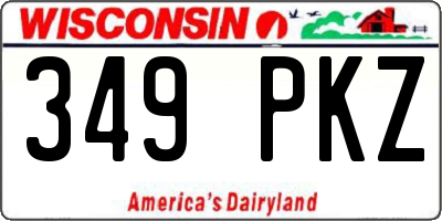 WI license plate 349PKZ