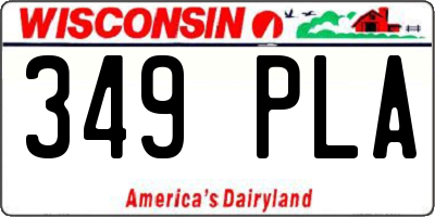 WI license plate 349PLA
