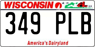WI license plate 349PLB