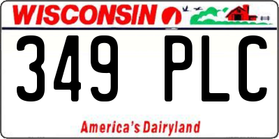 WI license plate 349PLC
