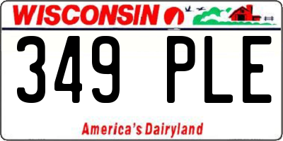 WI license plate 349PLE
