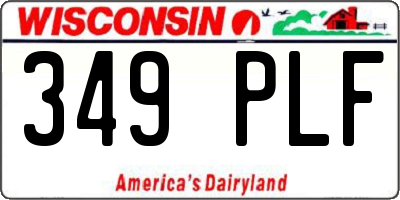 WI license plate 349PLF