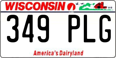 WI license plate 349PLG
