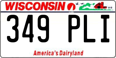 WI license plate 349PLI