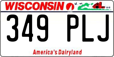 WI license plate 349PLJ