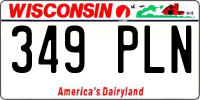 WI license plate 349PLN