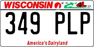 WI license plate 349PLP