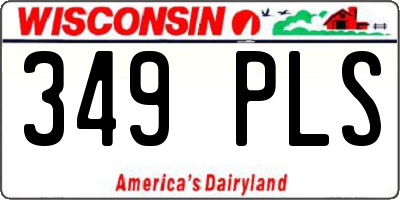 WI license plate 349PLS