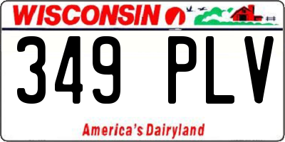 WI license plate 349PLV