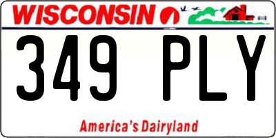 WI license plate 349PLY
