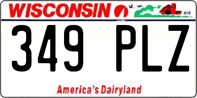 WI license plate 349PLZ